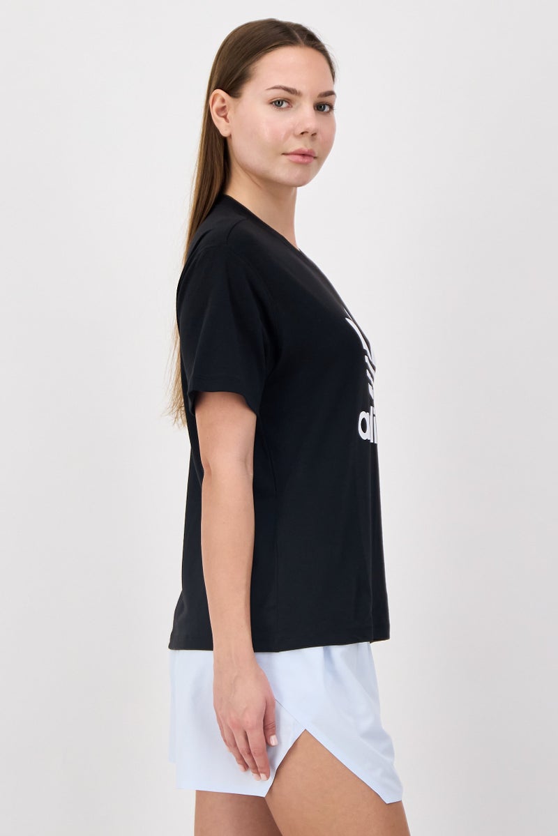adidas Originals Women Sportswear Fit Short Sleeve Outdoor T-Shirt, Black - Image 2